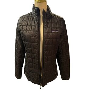Patagonia Nano Puff Jacket Womens Small Black Primaloft Quilted Insulated Coat